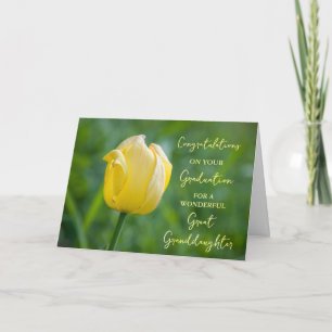 Carte Tulipe Jaune Grande Petite-Fille Graduation