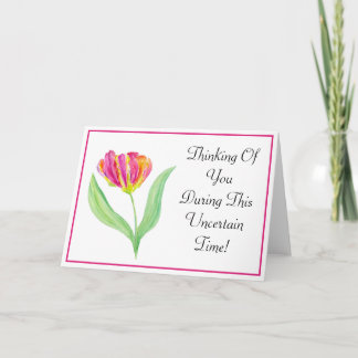 Carte Tulipe perroquet violet aquarelle pensée pour vous