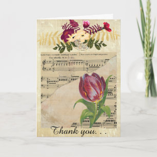 Carte Tulipe Romance GreetingCard de musique victorienne