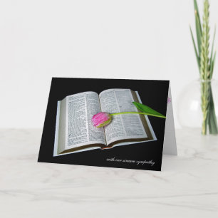 Carte tulipe rose sur la sympathie de la Sainte Bible