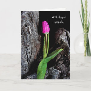 Carte tulipe rose sur la sympathie pour le bois flotté