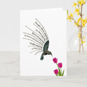 Carte Tulipes de colibri de prière inspirante