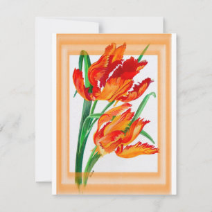 Carte Tulipes de perroquet rouge vif