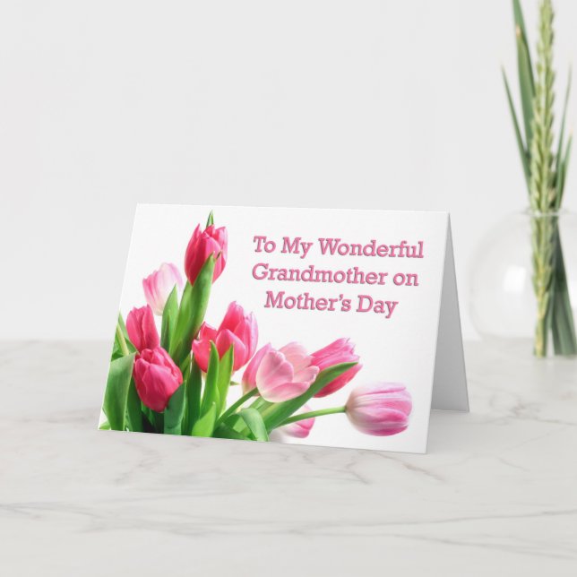 Carte Tulipes du jour de mère de grand-mère (Devant)
