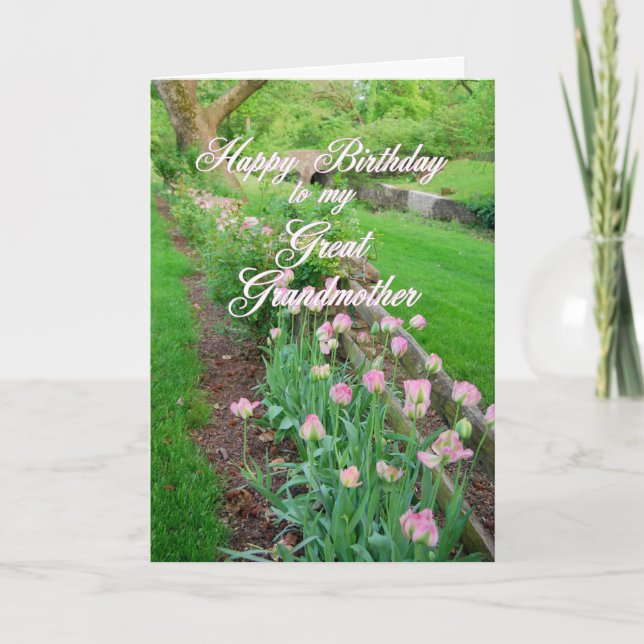 Carte Tulipes roses Grand-mère Joyeux anniversaire (Devant)