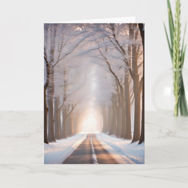 Carte Tunnel d'hiver sympathique des arbres (Devant)