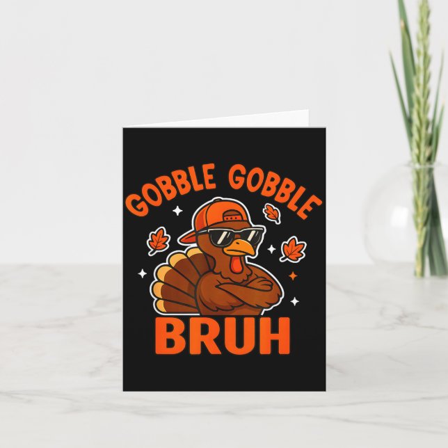 Carte Turkey Bruh Thanksgiving Gobble Shirt Kids Teens B (Devant)