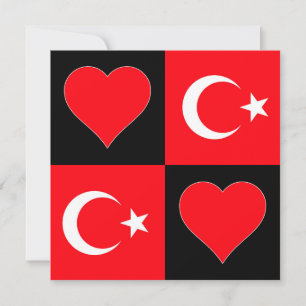 Carte Turquie Drapeau Coeur mignon Patriotique Salutatio