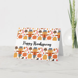 Carte Turquie et Scarecrow Thanksgiving Motif