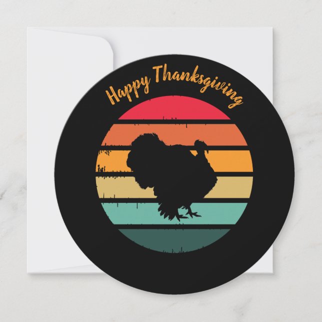 Carte Turquie Oiseau Thanksgiving Distressed coucher de  (Devant)