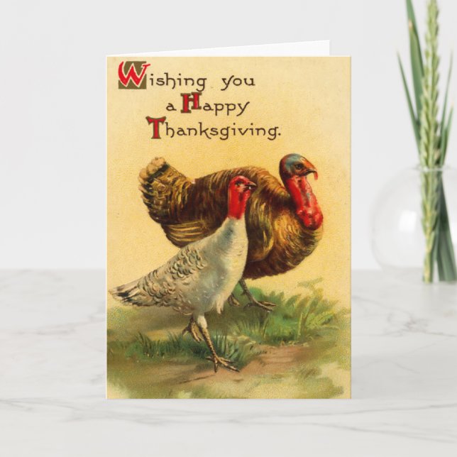 Carte Turquie Thanksgiving vintage (Devant)