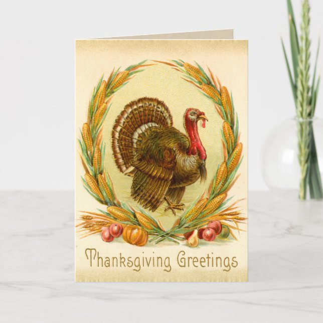 Carte Turquie Thanksgiving vintage (Devant)