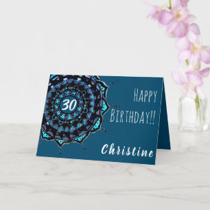 Carte Turquoise Bleu Anniversaire Nom personnalisé Manda