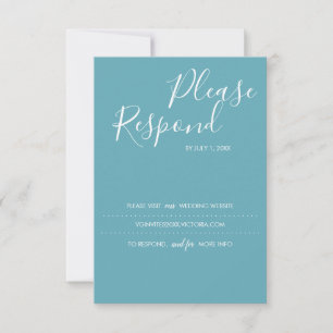 Carte Turquoise Blue RSVP, site Mariage