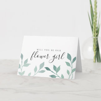 Carte Turquoise Botanique Serez-Vous Notre Fille Fleur