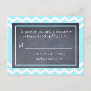 Carte turquoise Chevron RSVP