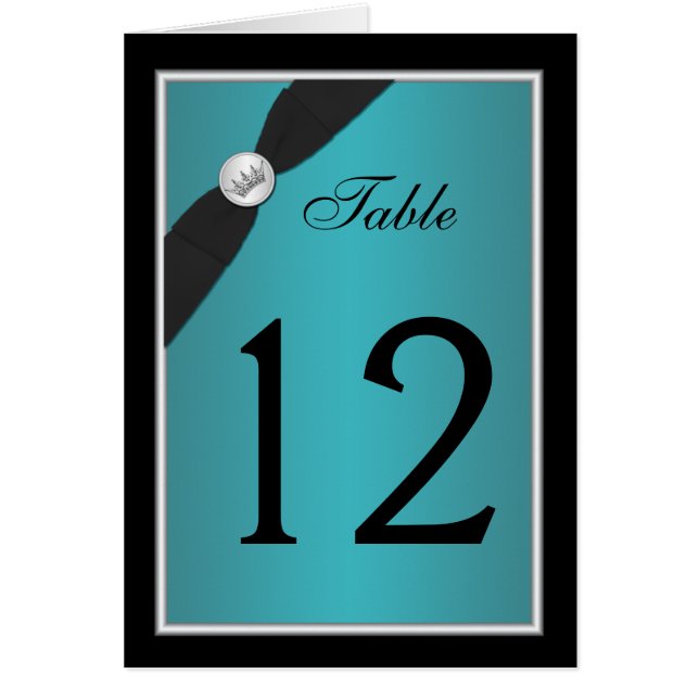 Carte turquoise et noire de nombre de Tableau de (Devant)