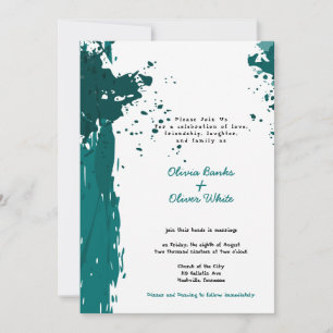 Carte Turquoise Grunge - Adhésion au mariage - Invitatio