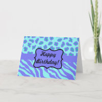 Turquoise & Lavender Zebra & Cheetah Customisé