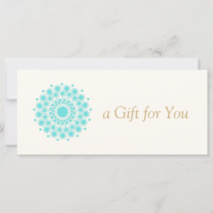 Carte Turquoise Mandala Beauty Spa Certificat cadeau