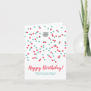 Carte Turquoise Red Confetti SVG Joyeux logo d'anniversa