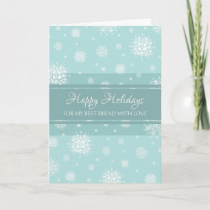Carte turquoise Snow Best Friend Happy Holidays Ca