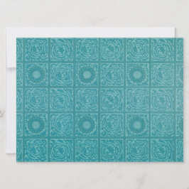 Carte Turquoise Tile Motif (par William Morris)