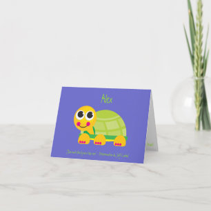 Carte Turtle Notecard with Blue Background