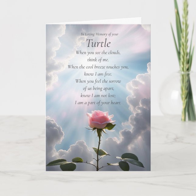Carte Turtle Sympathy Loss Tortoise Condolences Pet (Devant)