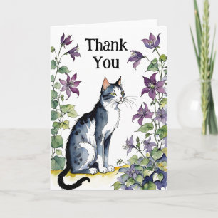 Carte Tuxedo Cat Clematis Vines