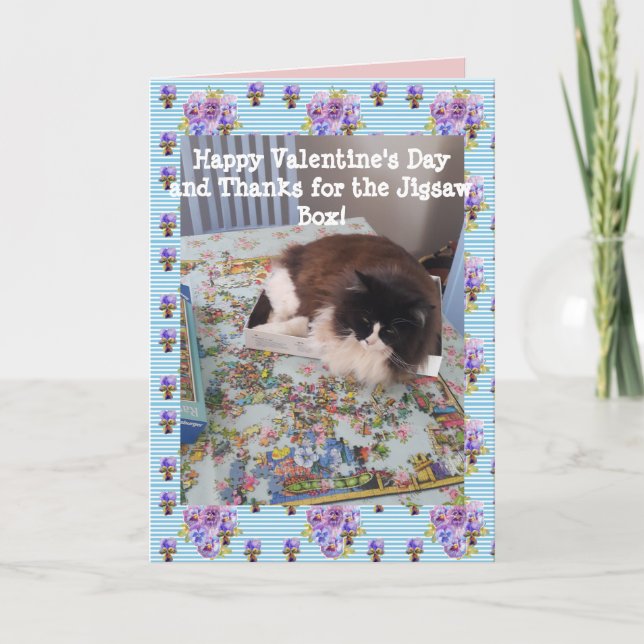Carte Tuxedo Cat Funny Jigsaw Cats Valentines Day (Devant)