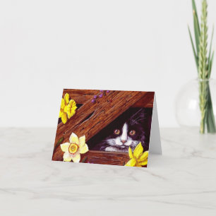 Carte Tuxedo Chat Daffodiques Art Créationarts