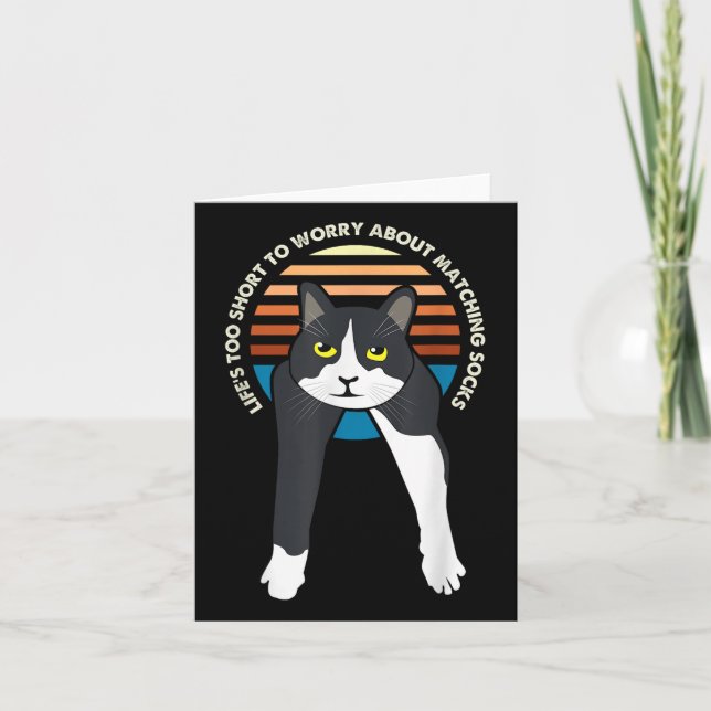 Carte Tuxedo Chat Mème Drôle Dit Des Vies Trop Courtes À (Devant)