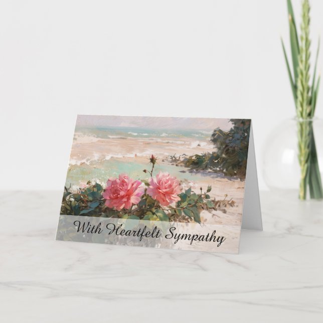 Carte *~* TV2 Plage + Rose Sympathie Amour Lumière (Devant)