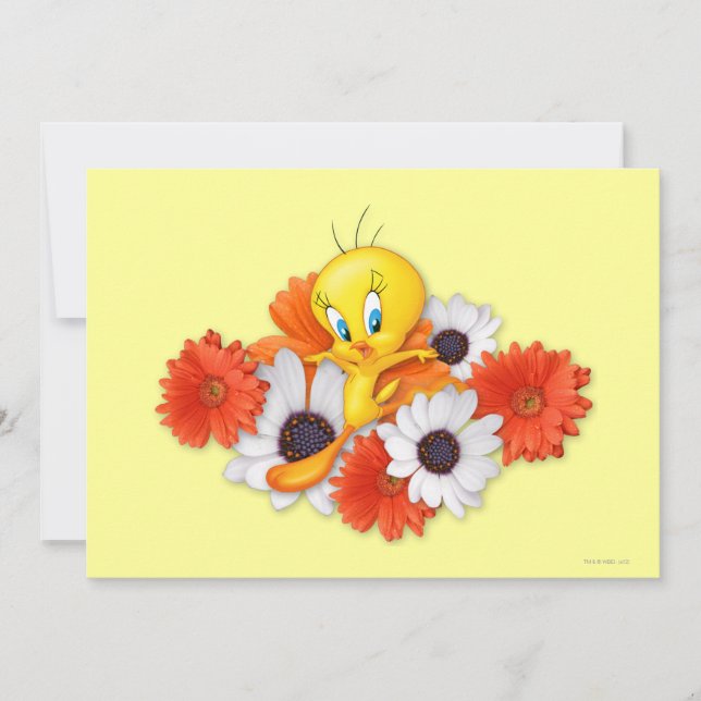 Carte TWEETY™ avec marguerites (Devant)