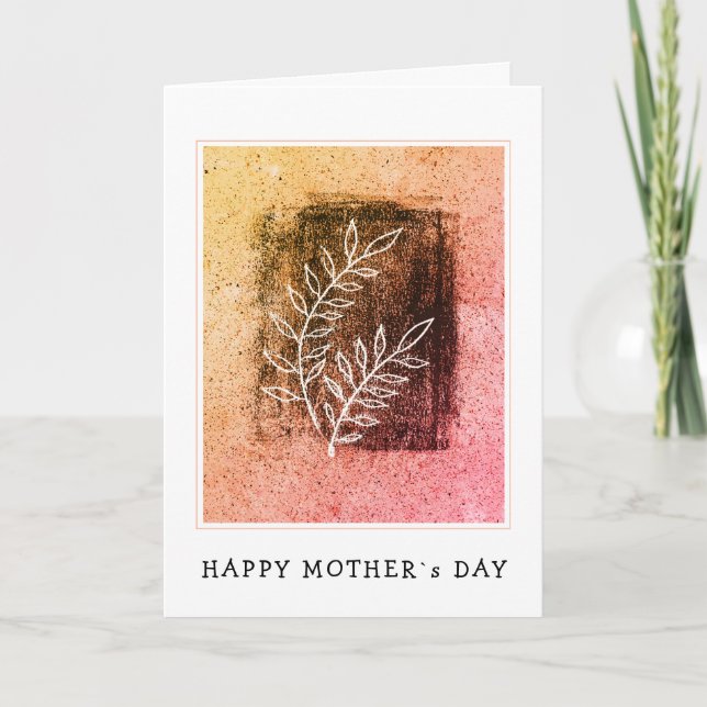 Carte Twig Orange Dessin d'art Abstrait Happy Mother's (Devant)
