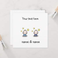 Twin Baby Boys Félicitations, Avec Noms, Jumeaux