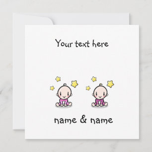 Carte Twin Baby Girls Félicite Avec Des Noms,