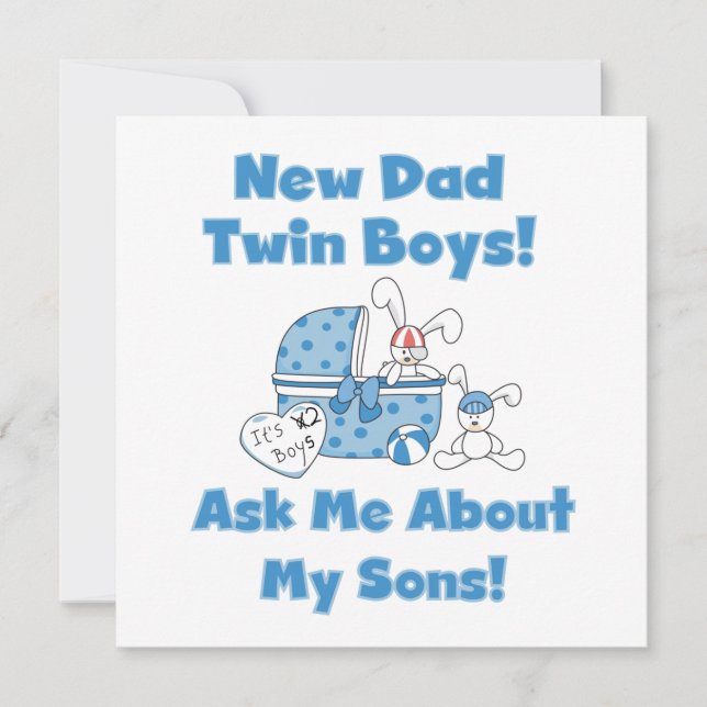 Carte Twin Boys New Papa Cadeaux (Devant)