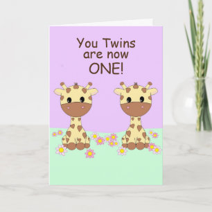 Carte Twin Girls 1st Birthday Card
