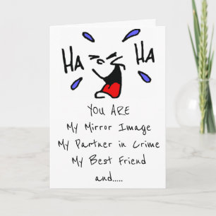 CARTE ***TWIN*** HUMOUR À SES MEILLEURS SOUHAITS D'ANNIV