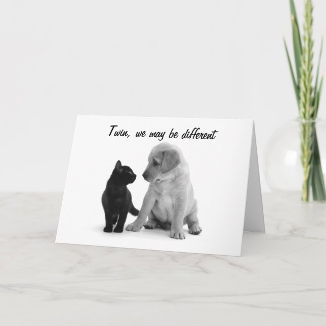 CARTE TWIN HUMOUR=ANNIVERSAIRE AMUSANT POUR MA DOUCE (Devant)