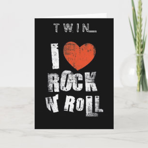CARTE "TWIN" J'ADORE ROCK ET ROLL ET "TU" FÊTE DES PÈRES