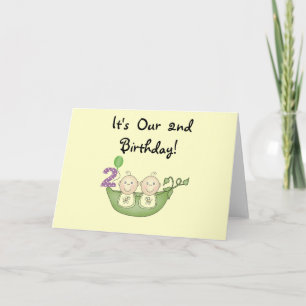 Carte Twin Peas in a Pod 2e Anniversaire T-shirts et cad