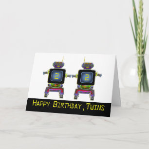 Carte Twin Robots Anniversaire de 2 ans