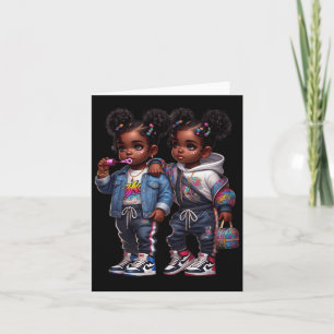 Carte Twin Stars brillant Black Girl Power