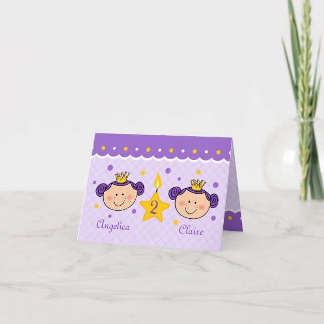 Carte Twincess pour le 2ème anniversaire (Devant)