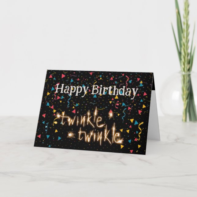 Carte Twinkle bougie brillant Comment Vieux Anniversaire (Devant)