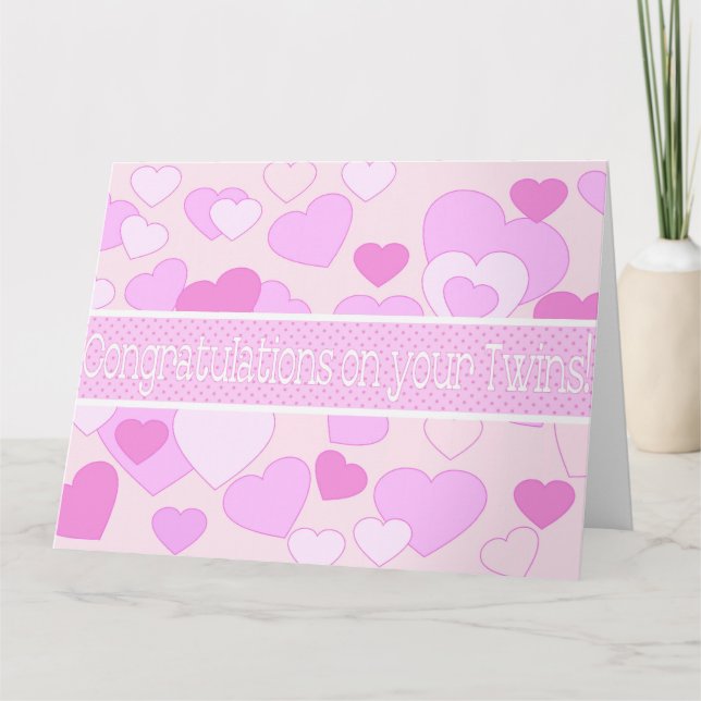 Carte Twins Baby Girls félicitations (Devant)