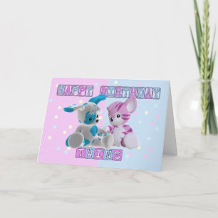 Carte Twins Birthday Card
